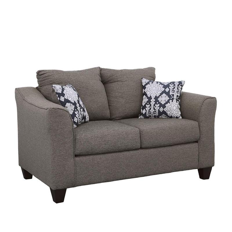 Salizar Upholstered Flared Arm Loveseat Charcoal Grey