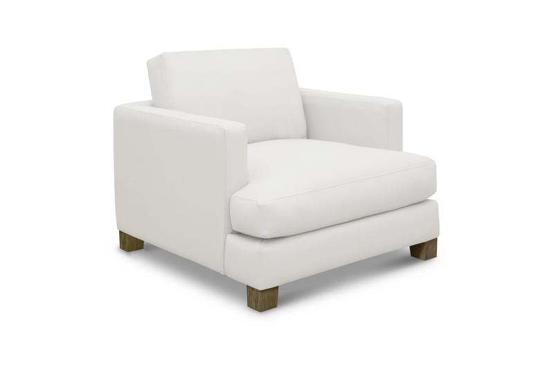 Galaxy 100% Top Grain Leather Modern Club Armchair