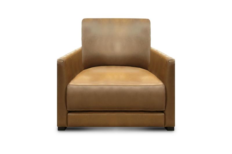 Raffa 100% Top Grain Leather Contemporary Club Armchair