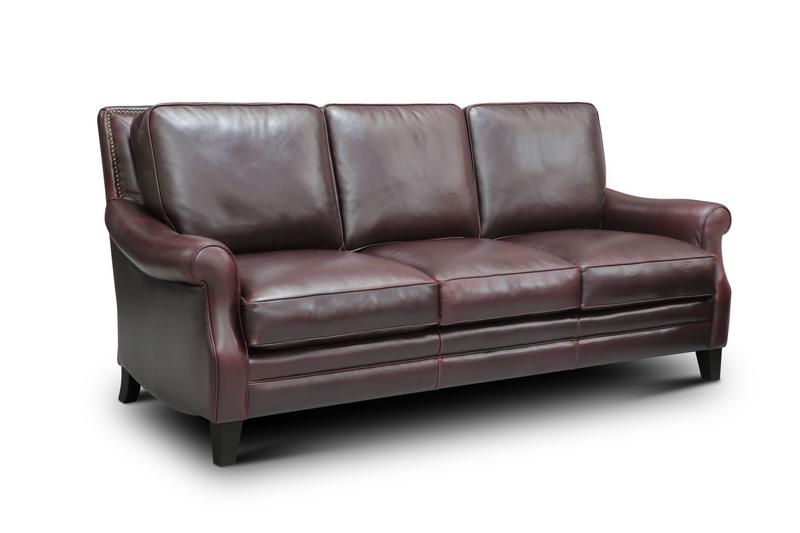 Adriana 100% Top Grain Leather Traditional Sofa