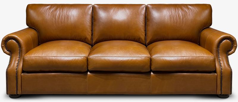 Baxter II All Leather Sofa, Del Mar Golden Rod