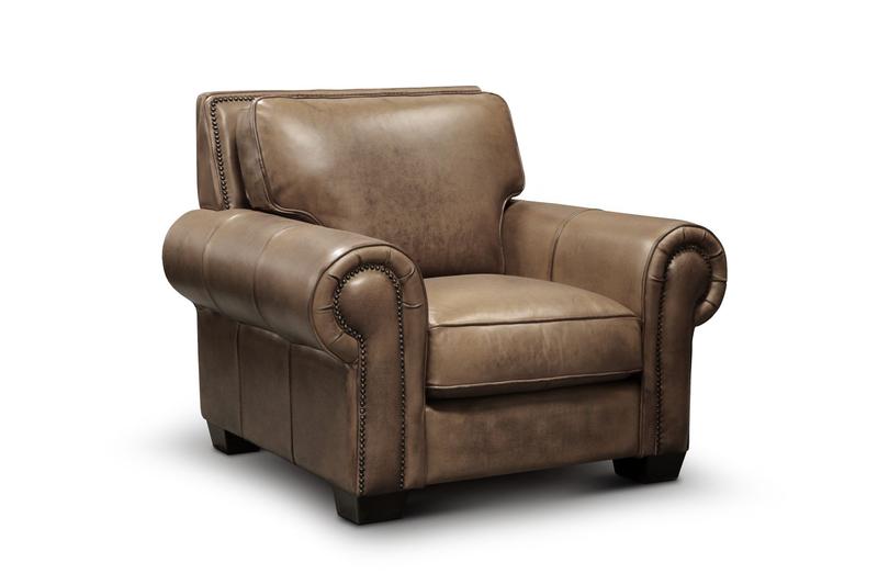 Valencia 100% Top Grain Hand Antiqued Leather Traditional Armchair