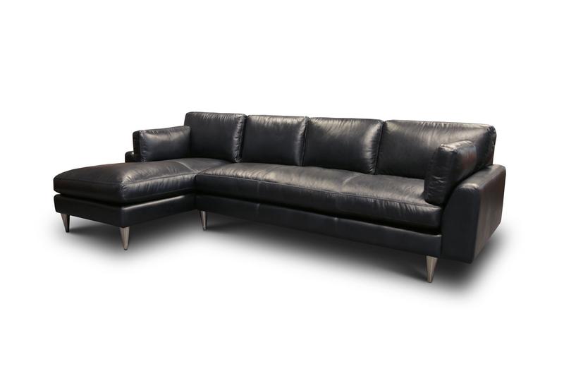 Skyline 100% Top Grain Leather Americana Sectional, Left Arm Chaise