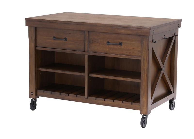 Anacortes Kitchen Island, with Locking Casters