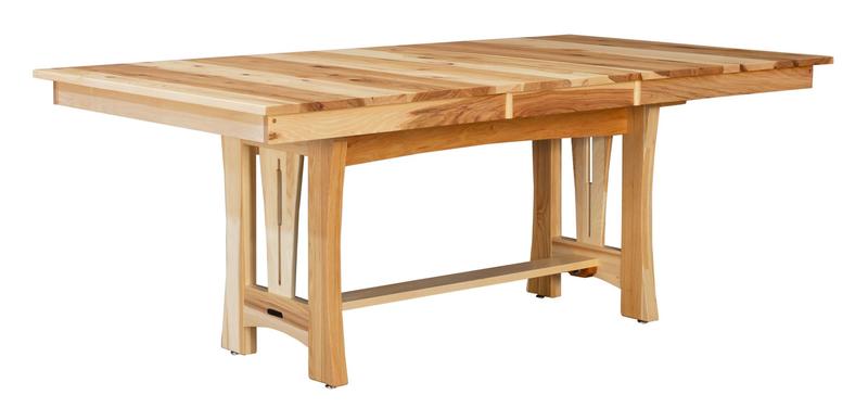 Cattail Bungalow 60" - 96" Trestle Table with Two (2) 18" Self-Storing Leaves, Natural Finish