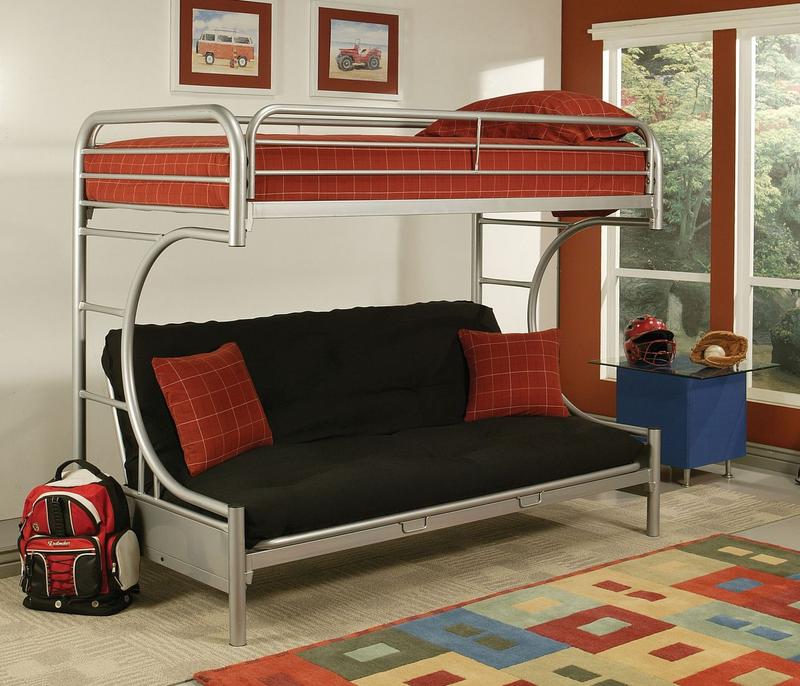 Eclipse Silver Futon Bunk Bed (T/F)