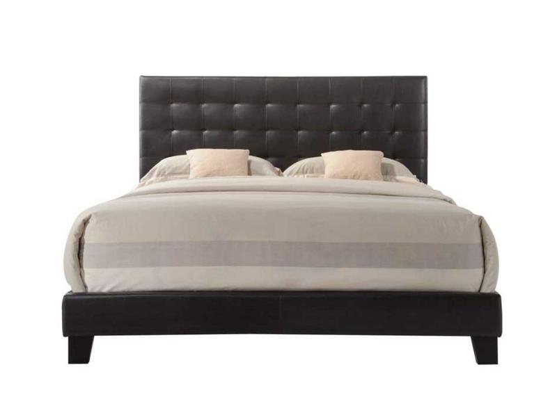 Masate Espresso Synthetic Leather Queen Bed