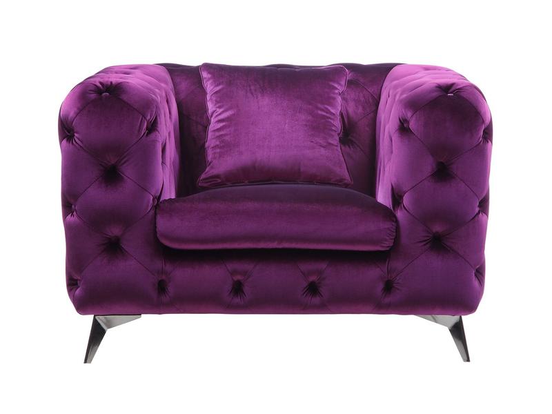 Atronia Purple Velvet Chair