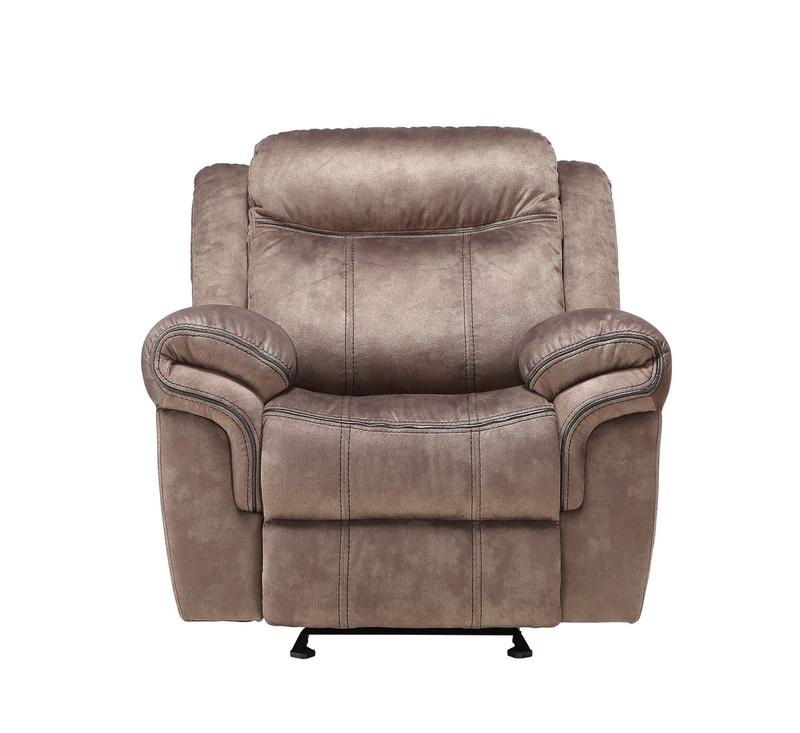 Zubaida Two Tone Chocolate Velvet Motion Glider Recliner
