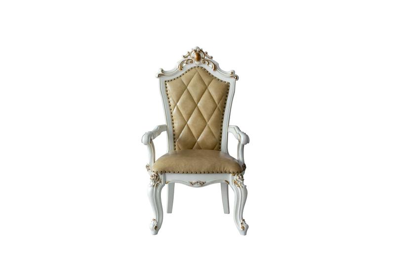 Picardy Butterscotch Synthetic Leather & Antique Pearl Arm Chair (Set-2)