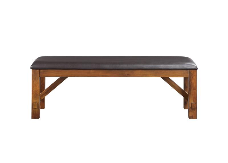Apollo Espresso Synthetic Leather & walnut Bench