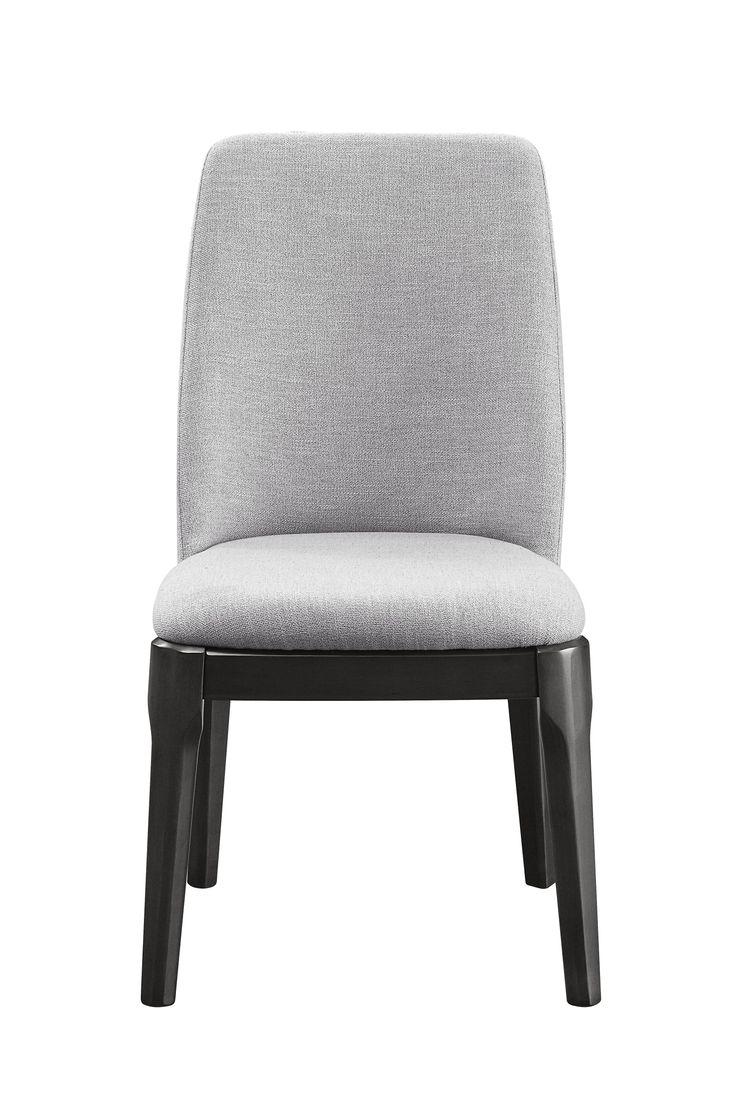 Madan Light Gray Linen & Gray Oak Side Chair (Set-2)