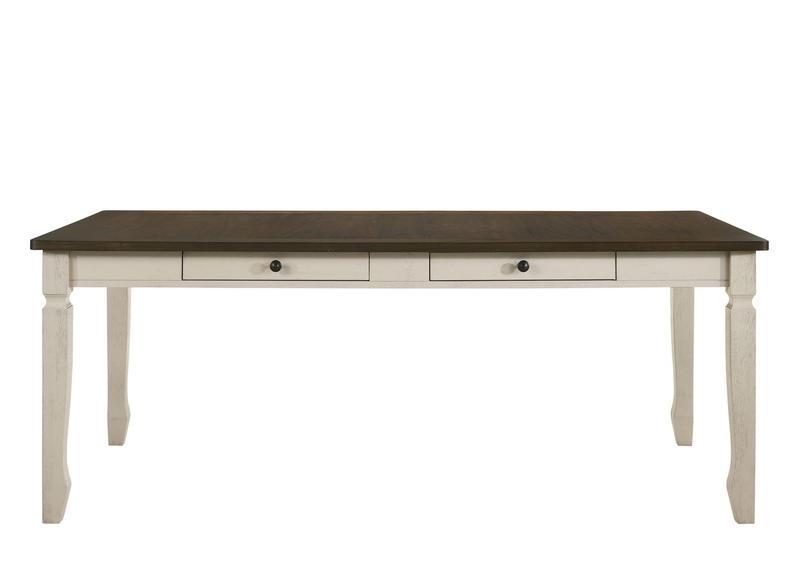 Fedele Weathered Oak & Cream Finish Dining Table