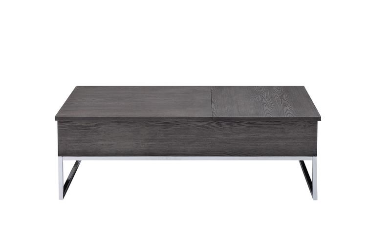 Iban Gray Oak & Chrome Coffee Table W/Lift Top
