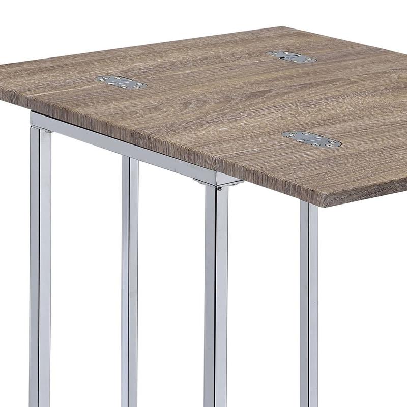 Danson Weathered Oak & Chrome Accent Table