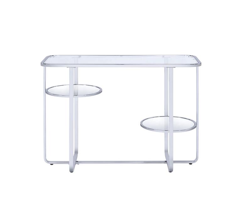 Hollo Chrome & Glass Sofa Table