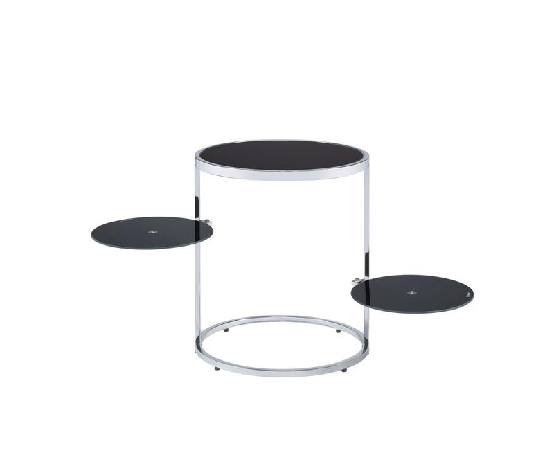 Lynch Black & Chrome Finish Accent Table