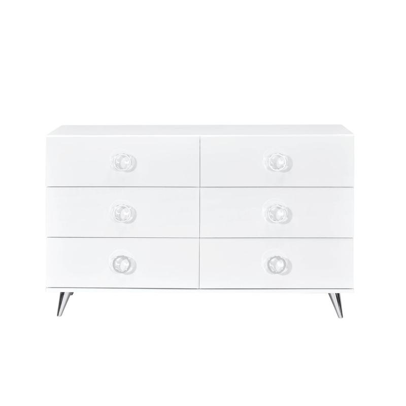 Perse White Finish Dresser