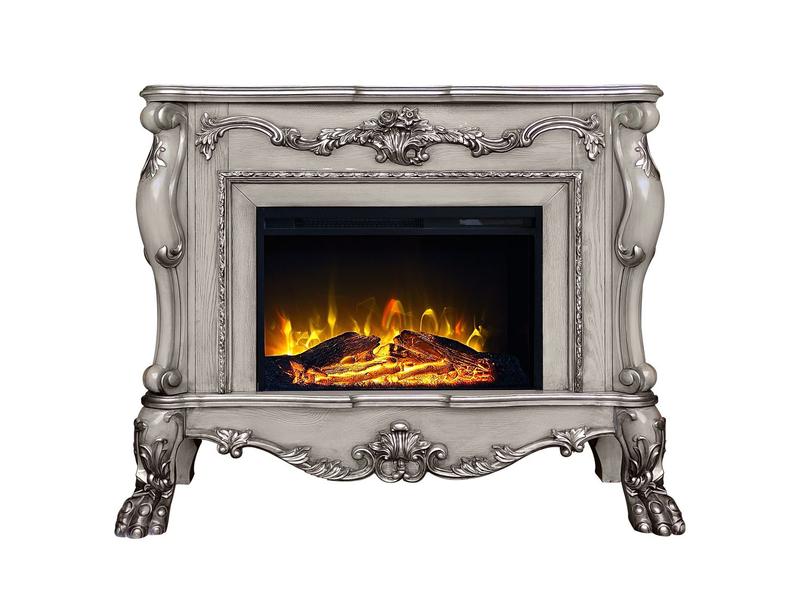 Dresden Vintage Bone White Finish Fireplace