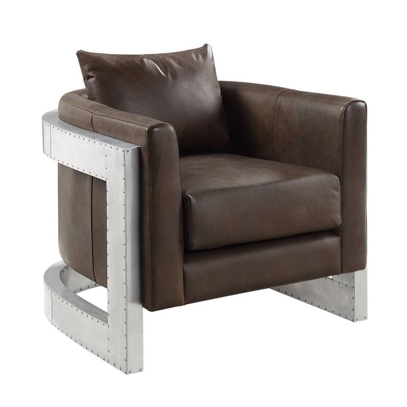 Betla Espresso Top grain  Leather Accent Chair