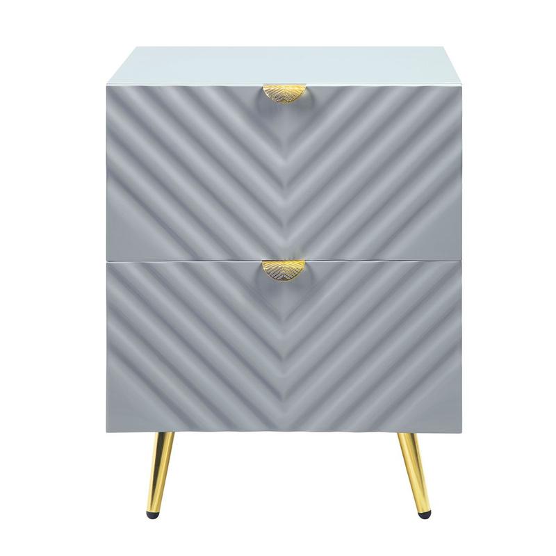 Gaines Gray High Gloss Finish Nightstand