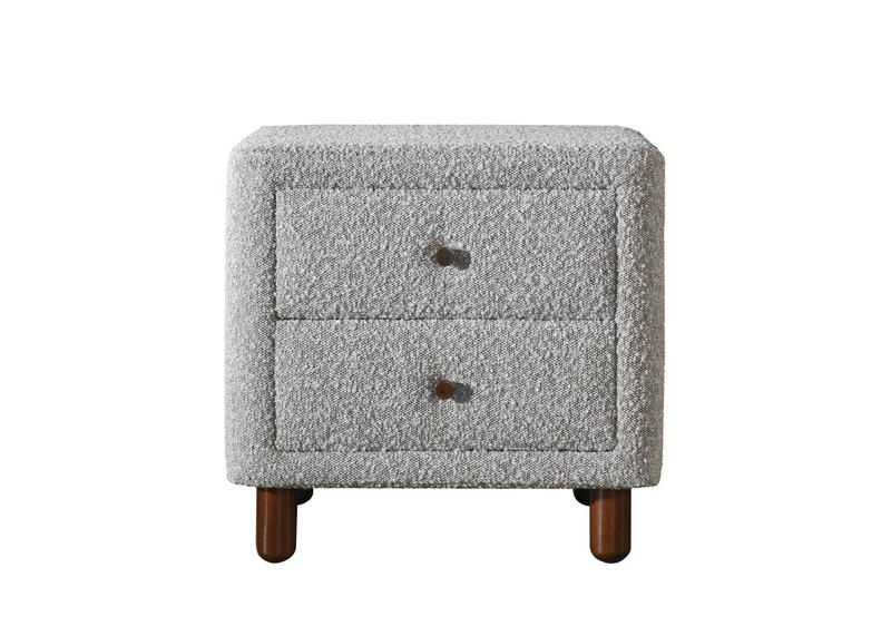 Cleo Gray Boucle Nightstand