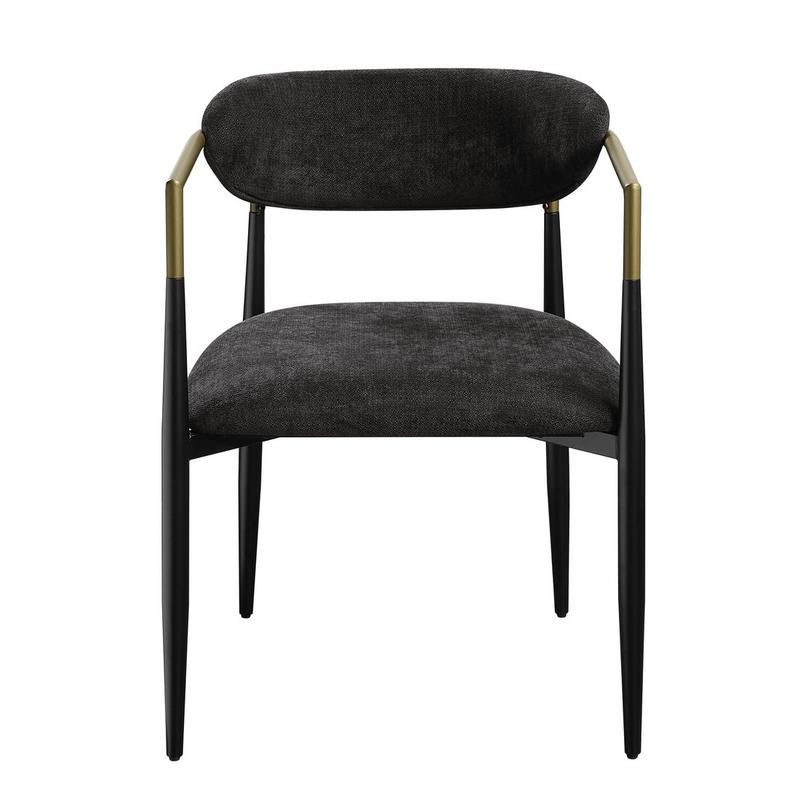 Jaramillo Black Fabric & Black Finish Side Chair (Set-2)