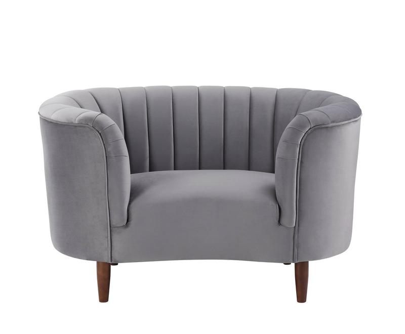 Millephri Gray Velvet Chair