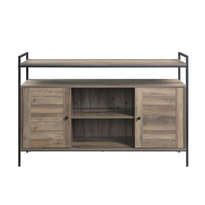 Baina Rustic Oak & Black Finish Tv Stand