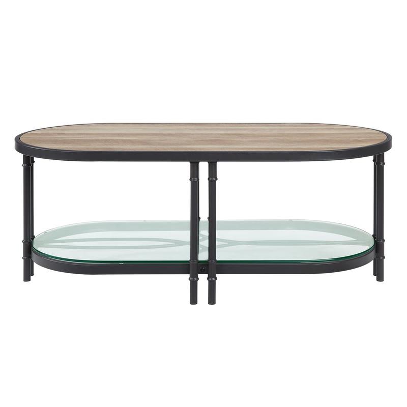 Brantley Oak & Sandy Black Finish Coffee Table