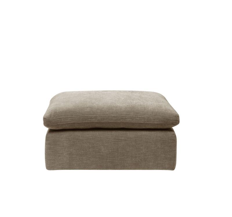 Naveen Khaki Linen Modular - Ottoman