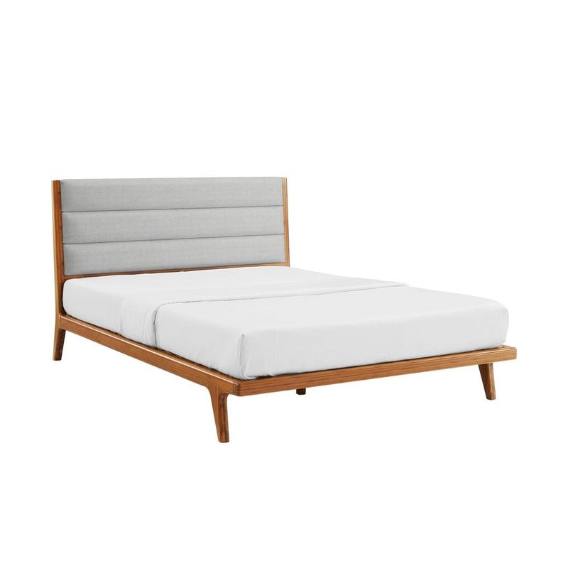 Mercury Upholstered Queen Platform Bed, Amber