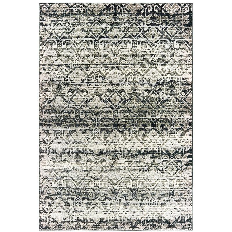 Bowen 042H2 Grey/ Ivory Indoor Area Rug - 3'10" x 5'5"