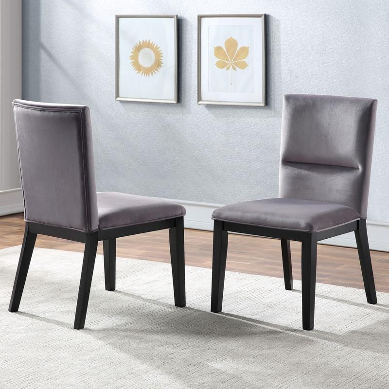 Amalie Side Chair - Grey Velvet