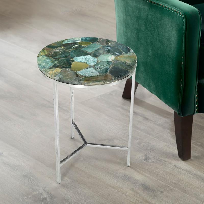 Foster Agate Top Round Chairside Table