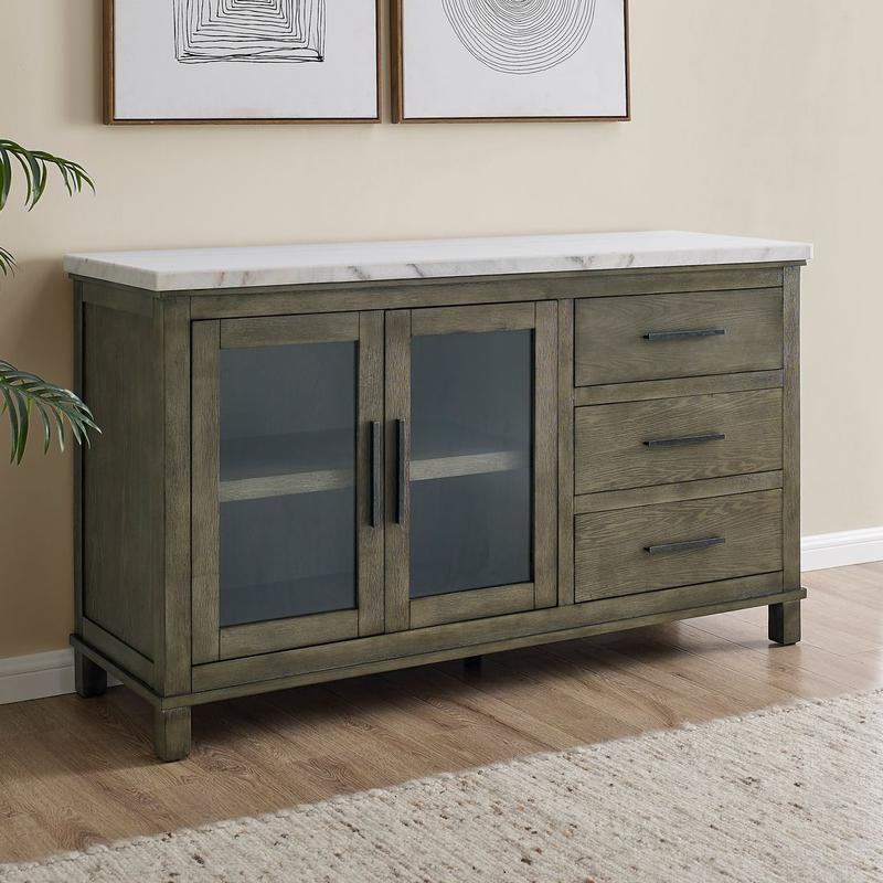 Grayson White Marble Top Server