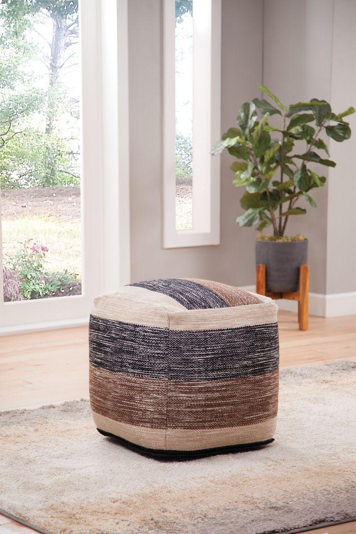 Jamal Square Handwoven Pouf