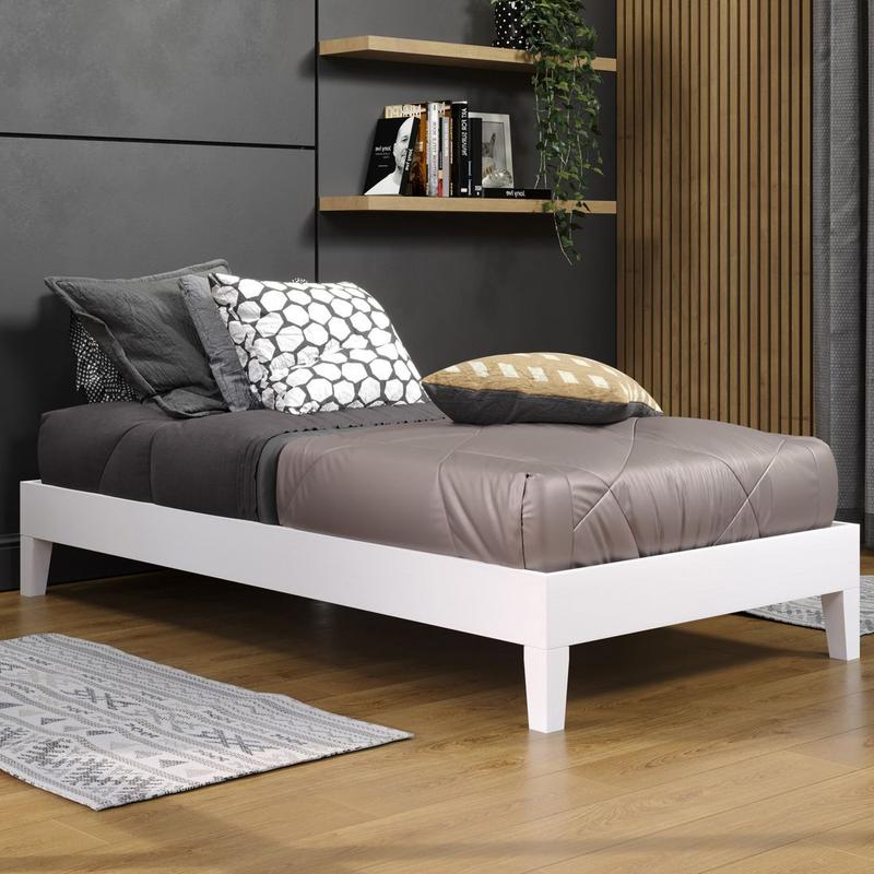 Nix Twin Platform Bed White