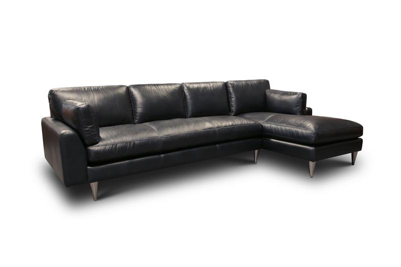 Skyline 100% Top Grain Leather Americana Sectional, Right Arm Chaise