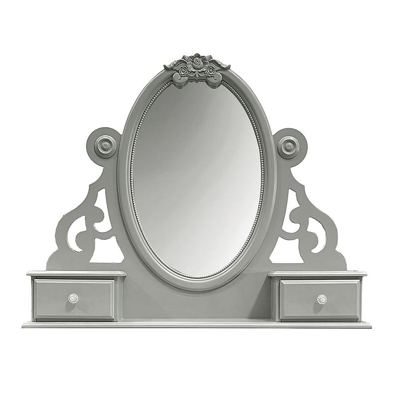 Flora Gray Finish Mirror W/Jewelry