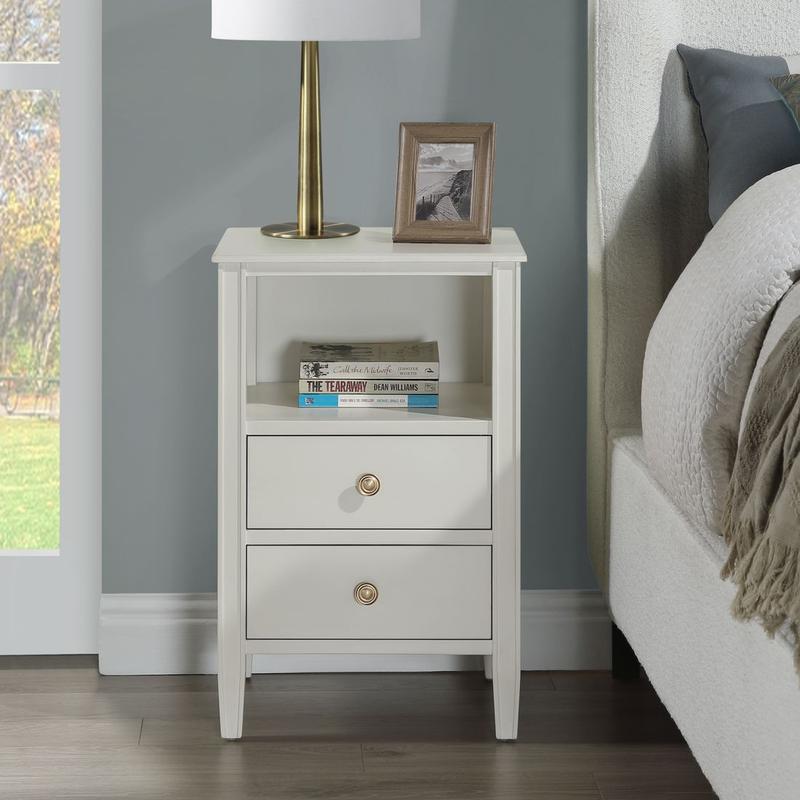 Winsley 2-drawer storage Nightstand - Antique White