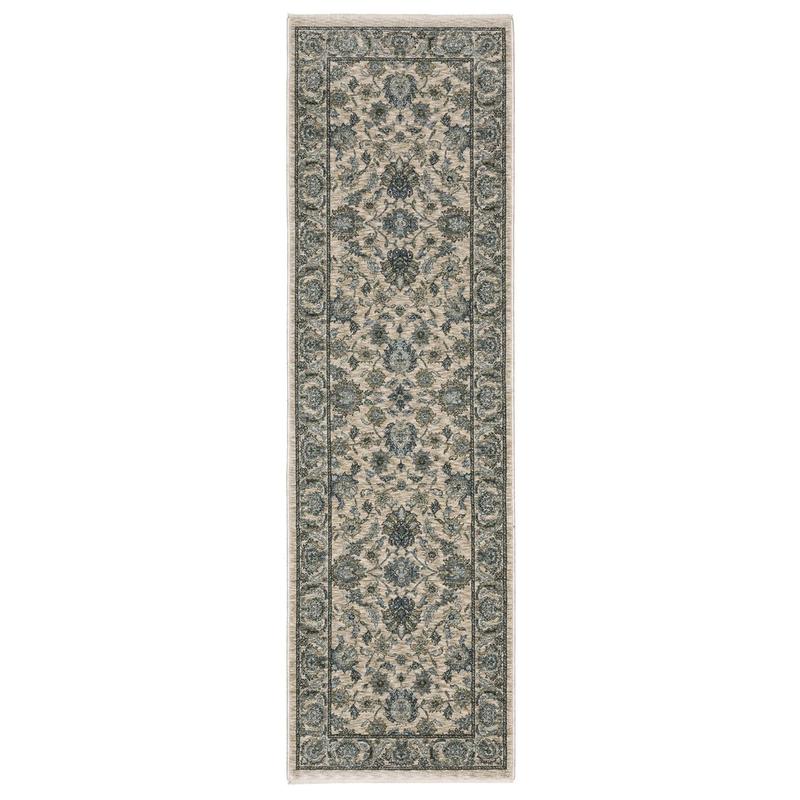 Aberdeen 070I1 Beige/ Blue Indoor Area Rug - 2'3" x 7'6"