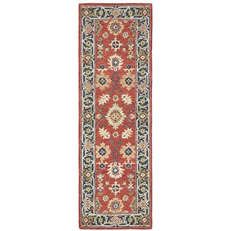 Alfresco 28404 Red/ Blue Hand-crafted Wool Area Rug