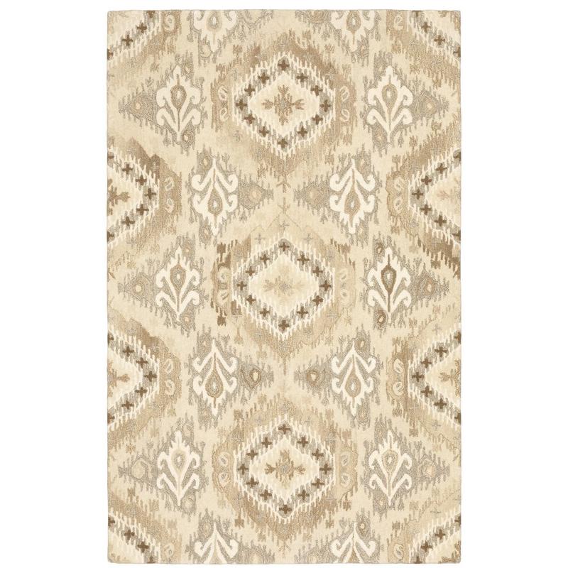 Anastasia 68003 Beige/ Ivory Hand-crafted Wool Area Rug - 3'6" x 5'6"