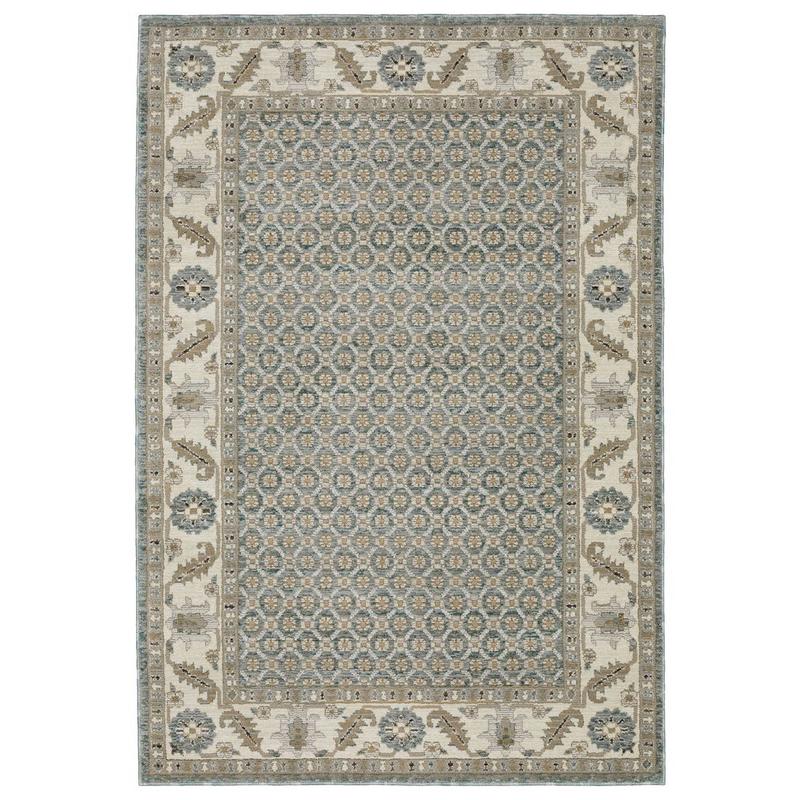Andorra 2429A Blue/ Ivory Indoor Area Rug - 1'10" x 3'2"
