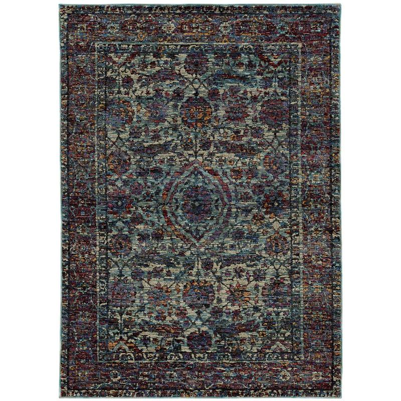 Andorra 6846B Blue/ Purple Indoor Area Rug