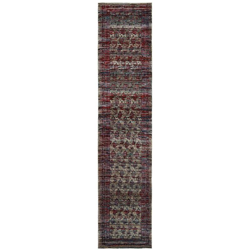 Andorra 7122D Multi/ Red Indoor Area Rug - 2'6" x 12'