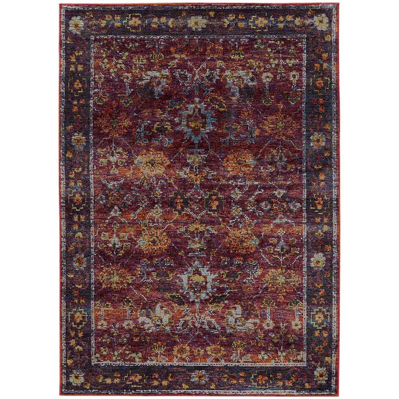 Andorra 7153A Red/ Purple Indoor Area Rug - 1'10" x 3'2"