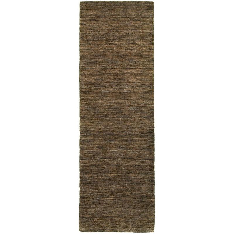 Aniston 27109 Brown Hand-crafted Wool Area Rug - 2'6" x 8'