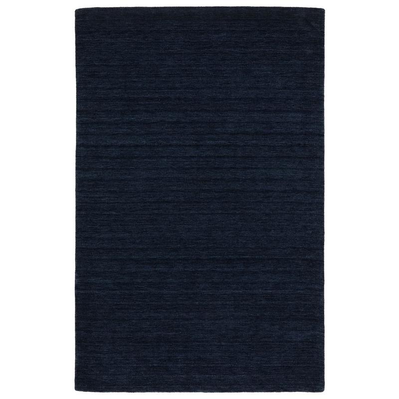 Aniston II 27119 Navy/Blue Hand-crafted Wool Area Rug - 2'6" x 8'